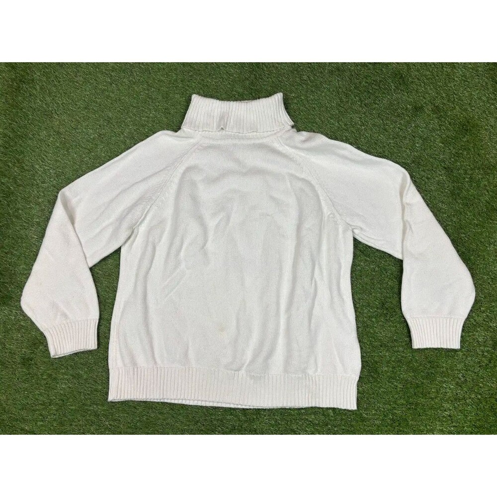 Karen Scott White Turtleneck Pullover Sweater Womens Cozy Classic Size XL